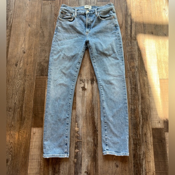 Agolde Toni Mid Rise Straight Jean Medium Wash Size 27 - Picture 2 of 5